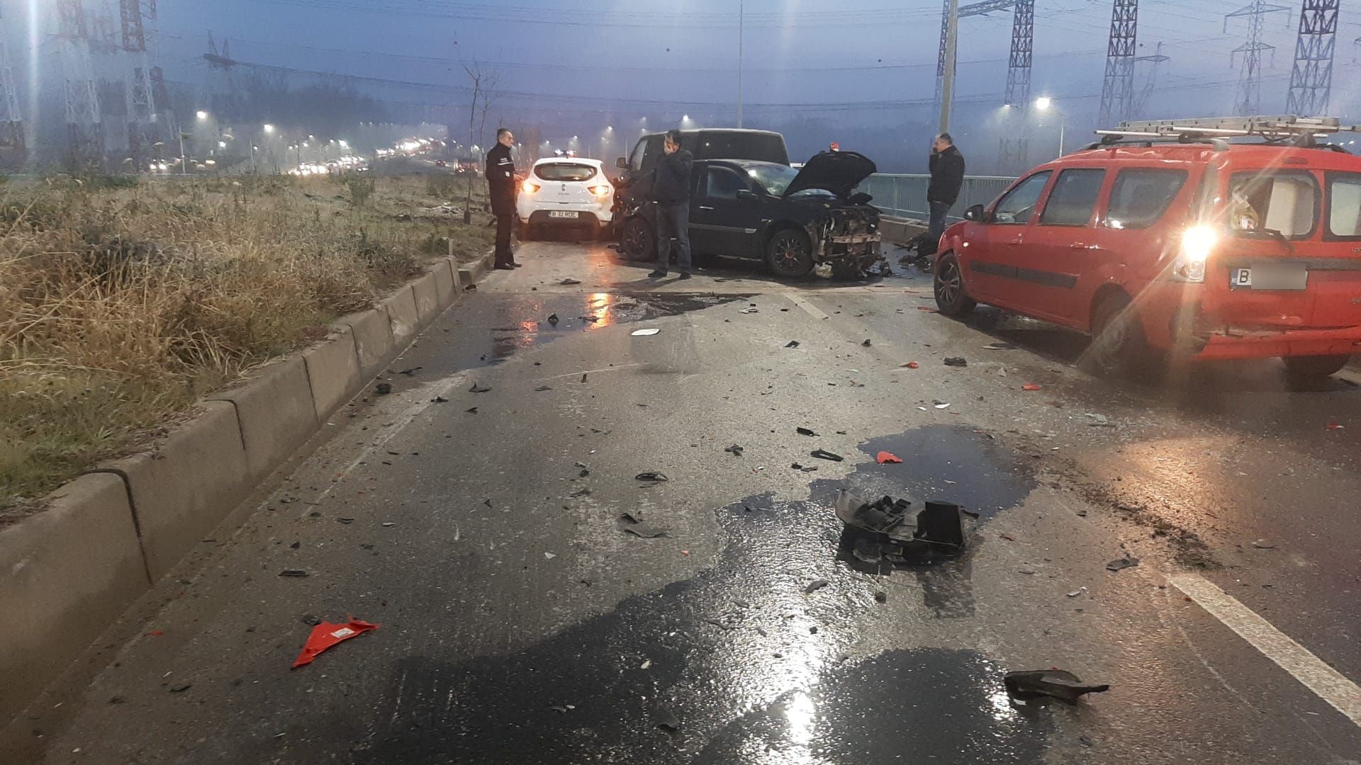 Primele imagini de la accidentul cu 20 de maşini de la Pasajul Sălăjan