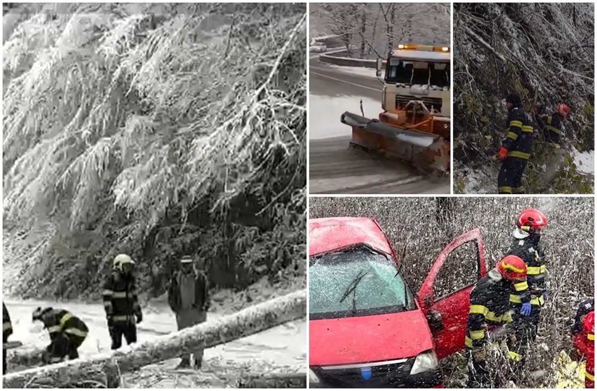 Accidentele s au ţinut lanţ în ţară din cauza viscolului şi ninsorii