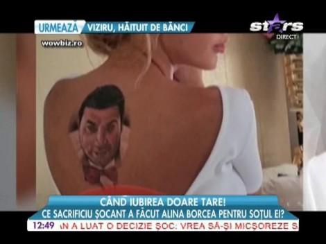 Îl simte alături în fiecare zi! Alina Borcea şi-a tatuat chipul lui Cristi Borcea pe spate