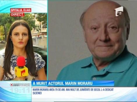 Actorul Marin Moraru a murit, la Spitalul Elias din Capitală, la vârsta de 79 de ani