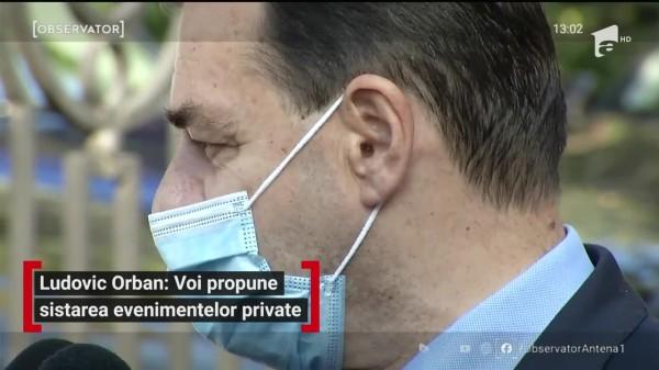 Ludovic Orban a anunțat noi restricţii: &bdquo;Voi propune sistarea evenimentelor private&rdquo;