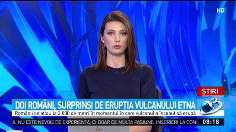 Imagini uluitoare! Doi români au trăit spaima vieții. Se aflau pe Etna, în momentul în care vulcanul a erupt