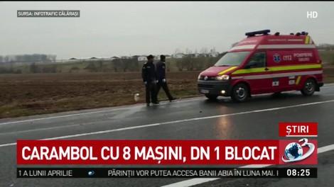 Accident grav &icirc;n Brașov. 8 autoturisme au fost implicate &icirc;n carambol