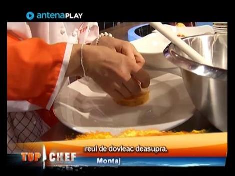 Mirela Ivaşcu prepară Carpaccio de Saint Jacques cu piure de dovleac şi morcovi caramelizaţi