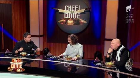 "Și-avea mersu' legănatu', la, lalala, la!" Prima farfurie a fost o strachină, iar Scărlătescu s-a echipat corespunzător: și-a tras bundiță