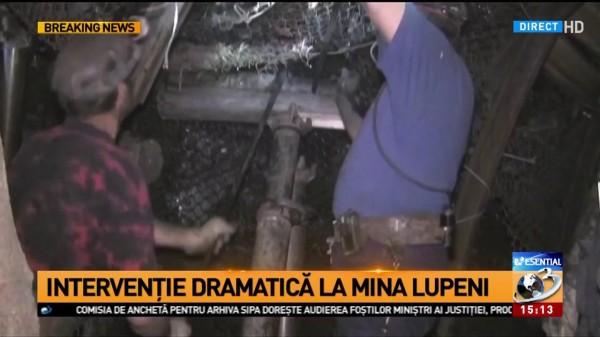 Surpare &icirc;ntr-o galerie la Mina Lupeni. Trei mineri au fost daţi dispăruţi
