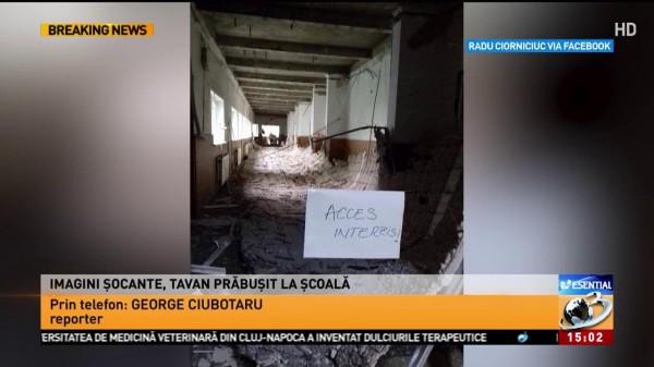 S-a prăbușit tavanul unei școli din Capitală. Mai multe eleve se aflau &icirc;n interiorul unei clase!