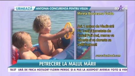Cea mai fericită, mămică, cea mai frumoasă imagine! Copilașii Mirelei Vaida își serbează ziua la malul mării: ”Un an de Vladimir și doi ani jumate de Carla!”