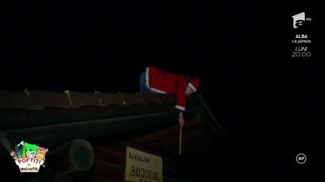 Nea Mărin, speriat de groază de Moș Crăciun! Vârciu s-a urcat pe acoperiș și a dat cu... zăpadă din cer