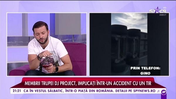 Gino de la Dj Project, primele declarații după ce un tir s-a răsturnat peste mașina trupei: "Vedeam cum vine tirul, pe două roți. S-a răsturnat și a căzut pe noi. Mă miram că trăiesc"