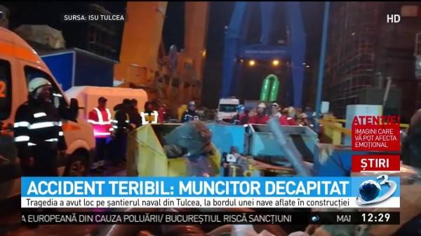 Muncitor, decapitat pe șantierul naval din Tulcea: "I-a strivit capul"