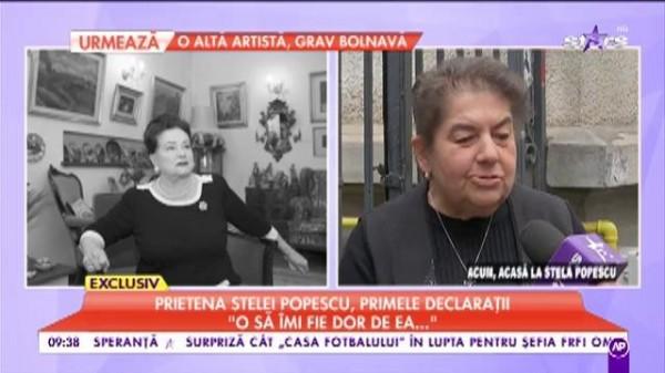 Ea e ultima persoană care a vorbit cu Stela Popescu &icirc;nainte să moară! Declarații uimitoare: &bdquo;Era palidă, mi-a spus cu greu că este obosită, să o las &icirc;n pace&rdquo;