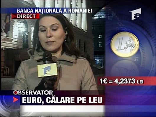 Euro, calare pe leu