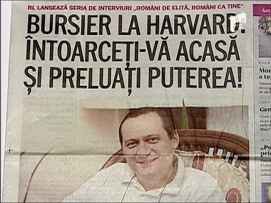 Bursier la Harvard, salvatorul Romaniei