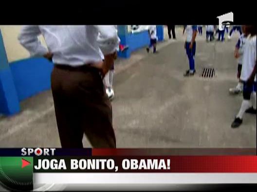 Barack Obama a jucat fotbal in Brazilia