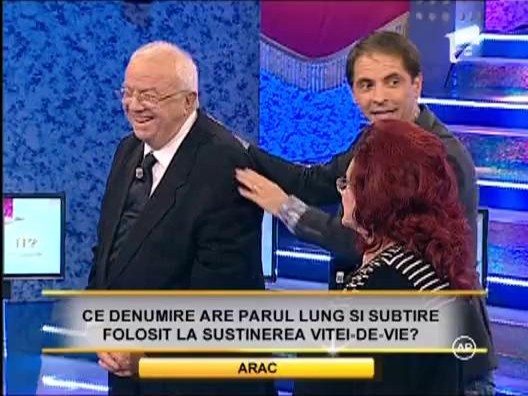 Runda 2: Alexandru Arsinel si Stela Popescu, a cincea intrebare