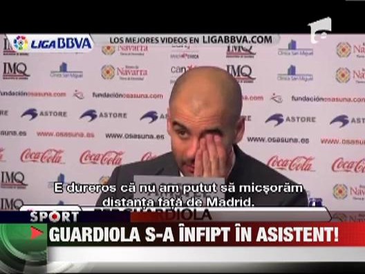 Guardiola a tras de un arbitru la meciul cu Osasuna!