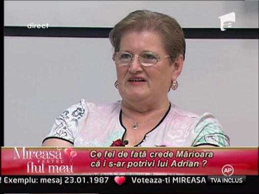 Marioara: "Adrian si-ar dori o partenera fara vicii!"