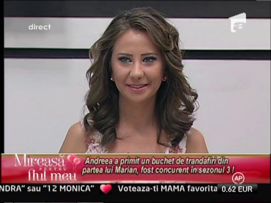 Andreea a primit un buchet de trandafiri