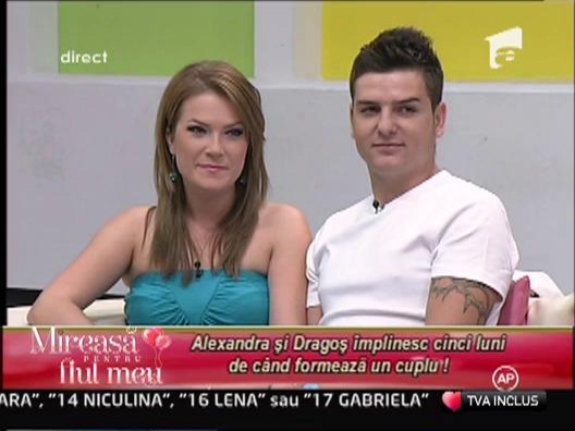 Alexandra si Dragos implinesc cinci luni de cand formeaza un cuplu!