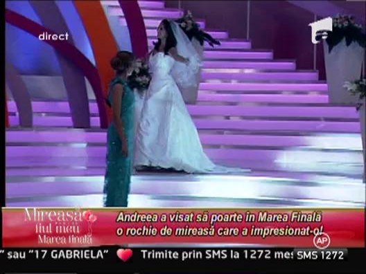 Andreea, desi a fost eliminata, a venit intr-o superba rochie de mireasa