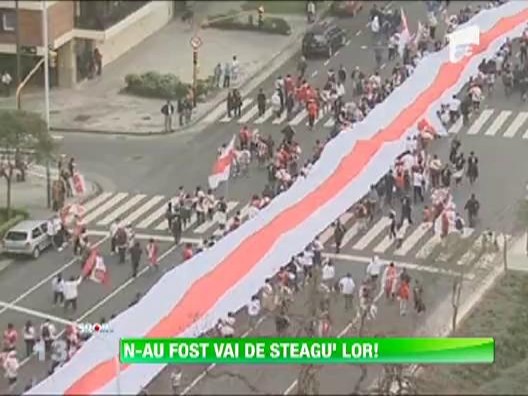 Fanii lui River Plate, in Cartea Recordurilor. Au facut cel mai mare steag din lume