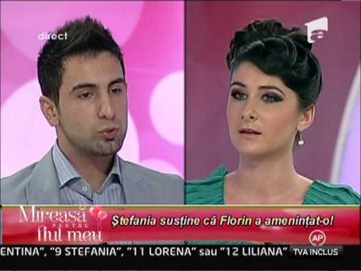 Stefania: "Ma sperie atitudinea lui Florin! Regret ca l-am cunoscut"