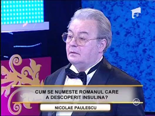 Runda 2: Cum se numeste romanul care a descoperit insulina?