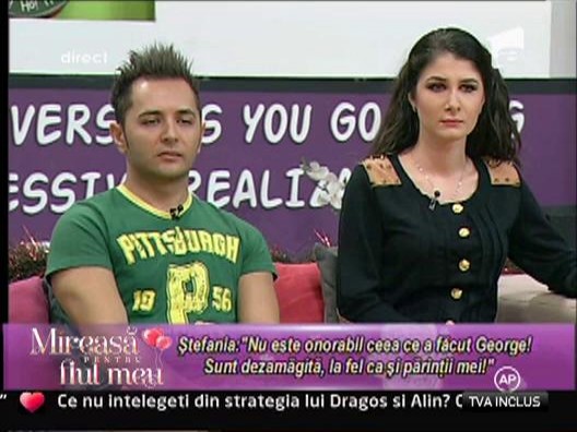 Stefania: "Imi placea foarte mult de George, dar m-a dezamagit"