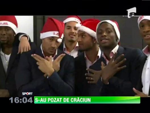 Mircea Rednic si jucatorii sai de la Standard Liege, sedinta foto de Craciun