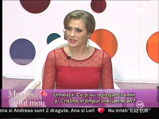 Cristina a banuit ca Florentina l-ar placea pe Cosmin