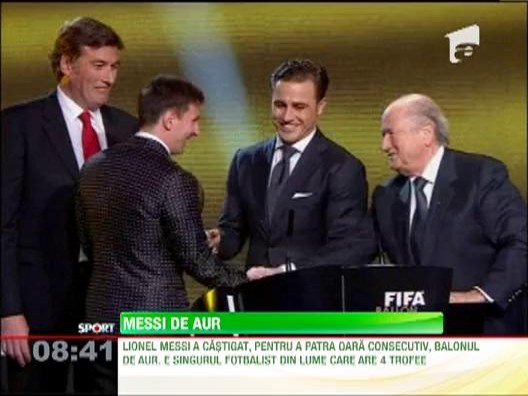 Messi a castigat pentru a patra oara consecutiv Balonul de Aur
