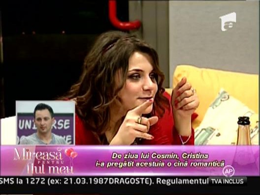 De ziua lui Cosmin, Cristina i-a pregatit acestuia o surpriza