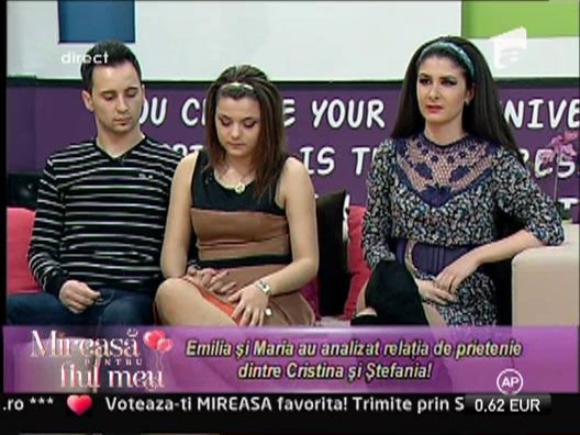 Stefania: "Emilia nu ma suporta! Isi doreste sa plec din concurs!"