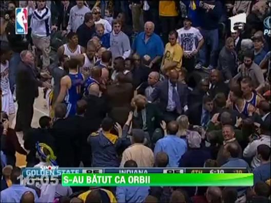 Bataie generala la meciul de baschet dintre Indiana si Golden State!