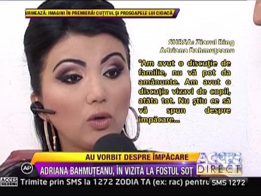 Adriana Bahmuteanu, in vizita la Prigoana: "Nu stiu ce sa spun despre impacare"