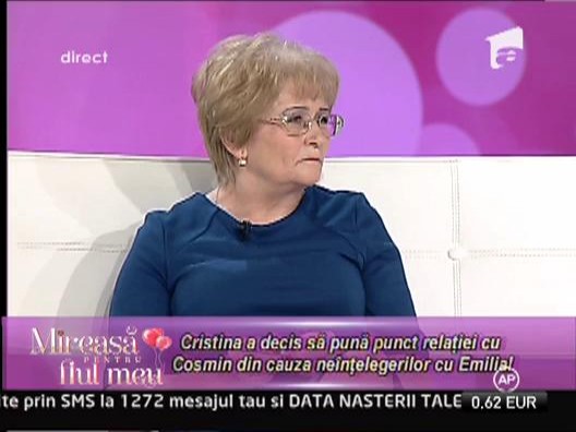 Emilia: "Cristina il santajeaza pe Cosmin cu despartirea!"