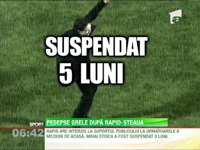 Rapid va disputa sase jocuri fara spectatori! Mihai Stoica, suspendat cinci luni!