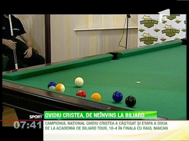 Ovidiu Cristea, de neinvins la biliard