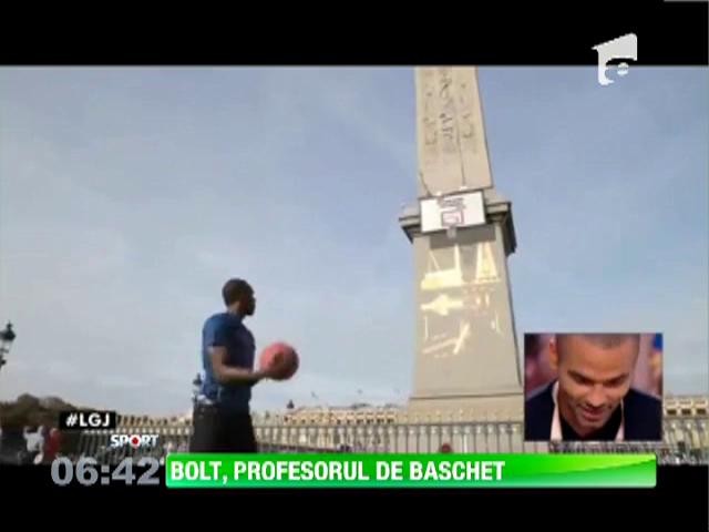 Bolt se lasa de baschet!