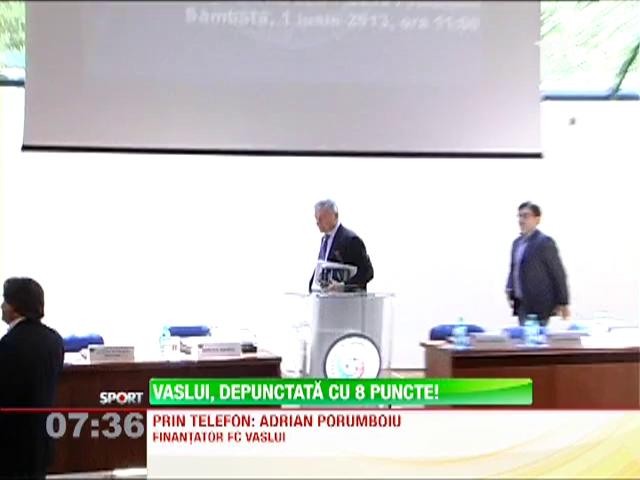 FC Vaslui a fost penalizata cu opt puncte