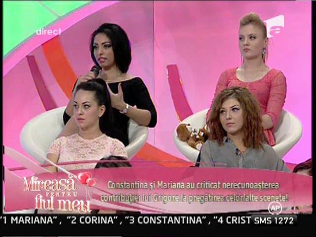 Constantina si Mariana au criticat nerecunoasterea contributiei lui Grigore la pregatirea celorlalte scenete!