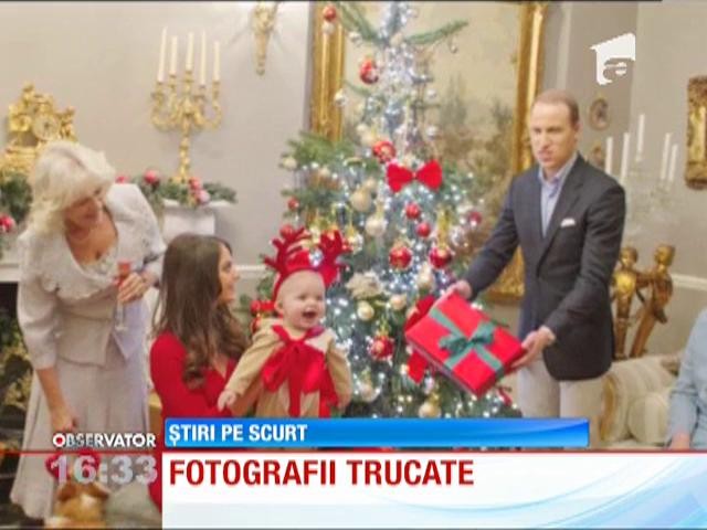 Tablou de familie! Fotografii cu fiul lui Kate şi Wiliam, l&acirc;ngă bradul de Crăciun