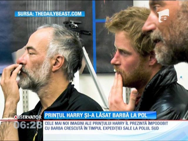 Prinţul Harry, lăudat pentru barba crescută &icirc;n timpul expediţiei la Polul Sud