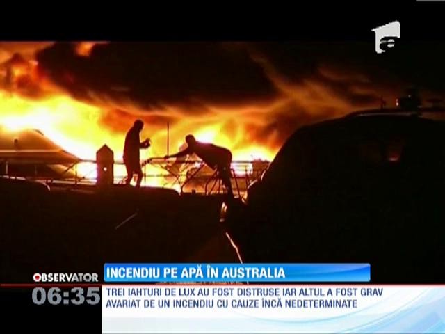 Trei iahturi de lux s-au prefăcut &icirc;n scrum &icirc;ntr-un port turistic din Australia