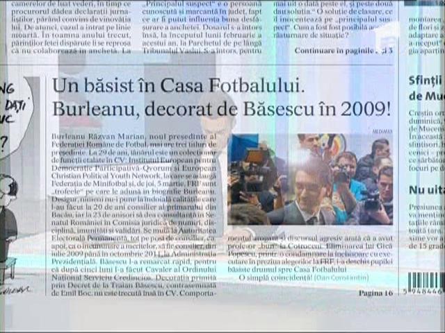 Noul președinte al FRF, decorat de Băsescu în 2009