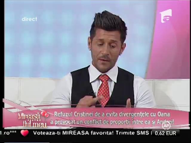 Cristina, supărată pentru că Andrei &icirc;i interzice să &icirc;și exprime punctul de vedere