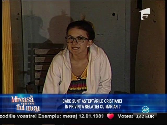 Cristiana este convinsă că sentimentele lui Marian sunt sincere și puternice