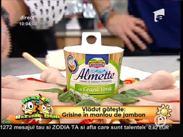 Rețeta lui Vlădutz: "Grisine &icirc;n mantou de jambon"