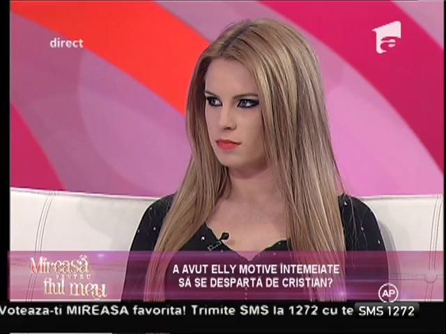 Elly: "Deocamdată e mai bine ca eu şi Cristian să stăm despărţiţi"